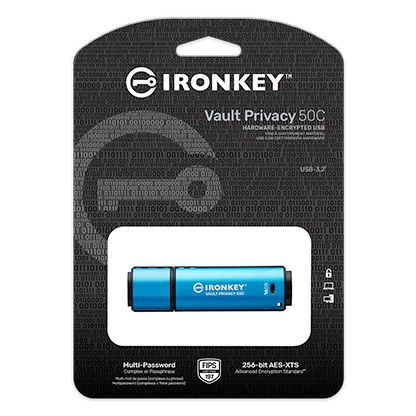 Kingston Ironkey Vault Privacy 50C/ 512GB/ USB 3.2/ USB-C/ Modrá 