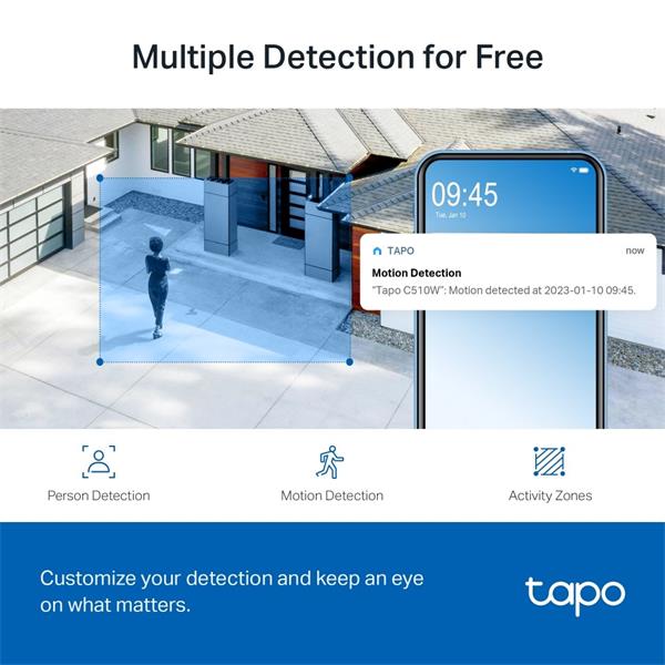 TP-LINK "Outdoor Pan/Tilt Security Wi-Fi CameraSPEC: 2K (2304x1296), 2.4 GHz, Horizontal 360?FEATURE: Pan/Tilt, Color  