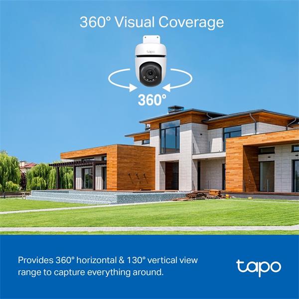TP-LINK "Outdoor Pan/Tilt Security Wi-Fi CameraSPEC: 2K (2304x1296), 2.4 GHz, Horizontal 360?FEATURE: Pan/Tilt, Color  