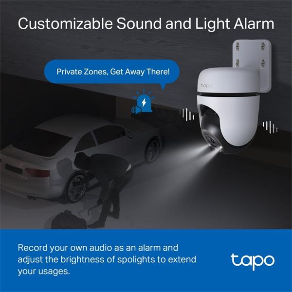 TP-LINK "Outdoor Pan/Tilt Security Wi-Fi CameraSPEC: 2K (2304x1296), 2.4 GHz, Horizontal 360?FEATURE: Pan/Tilt, Color  