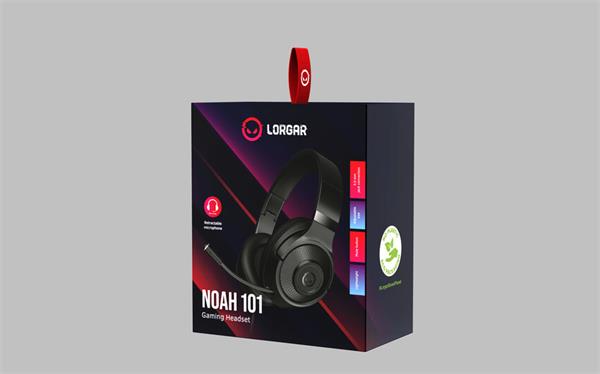 Lorgar Noah 101, herný headset , 3.5mm minijack, skladací dizajn, čierny 
