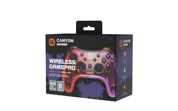 Canyon GPW-04, Brighter bezdrôtový gamepad 5v1 pre Win PC, PS4, Xbox360, Android, PS3 
