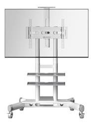 ONKRON TV mobilný stojan pre 40-70", max45kg, VESA 600x400, police, výškovo nastaviteľný, biely 