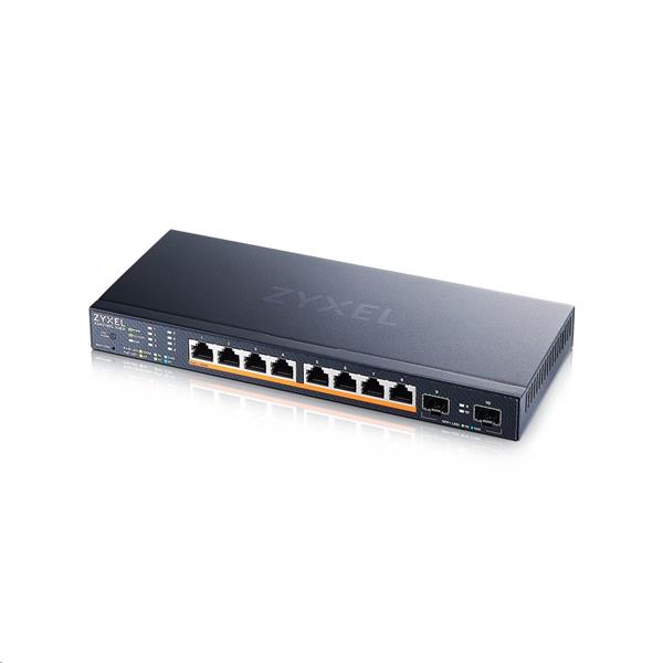 Zyxel XMG1915-10EP, 8-port 2.5GbE, 2 SFP+, 8 x PoE++ 130W Smart Switch, hybird mode, standalone or NebulaFlex Cloud 