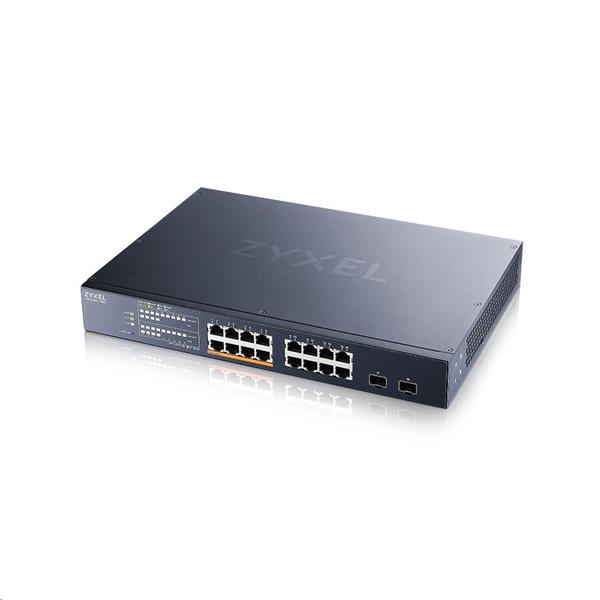Zyxel XMG1915-18EP, 16-port 2.5GbE, 2 SFP+, 8 x PoE++ 180W  Smart Switch, hybird mode, standalone or NebulaFlex Cloud 