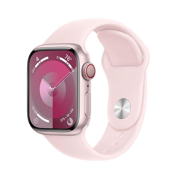 Apple Watch Series 9 GPS + Cellular 41mm Pink Aluminium Case with Light Pink Sport Band - S/M 