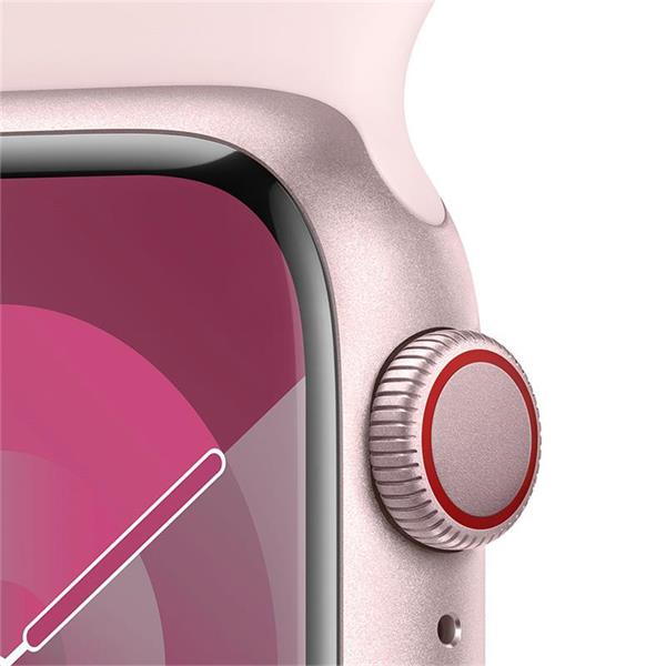 Apple Watch Series 9 GPS + Cellular 41mm Pink Aluminium Case with Light Pink Sport Band - S/M 