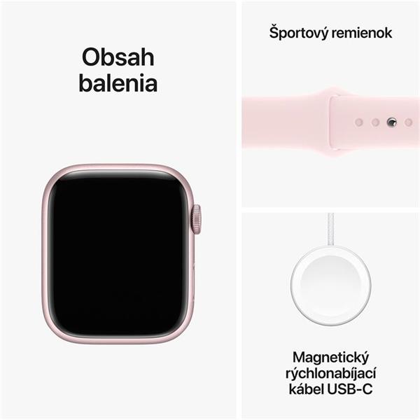 Apple Watch Series 9 GPS + Cellular 41mm Pink Aluminium Case with Light Pink Sport Band - S/M 