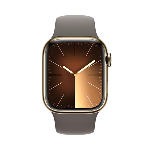 Apple Watch Series 9 GPS + Cellular 41mm Gold Stainless Steel Case with Clay Sport Band - M/L 