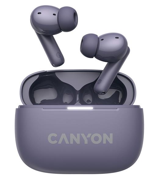 Canyon TWS-10, On Go, 10 ANC, True Wireless Bluetooth slúchadlá do uší, nabíjacia stanica v kazete, fialové 