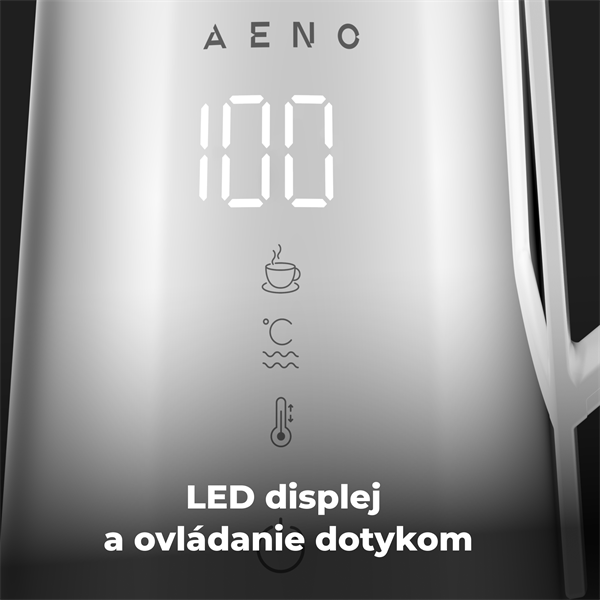 AENO Rýchlovarná smart kanvica EK8S - 1850-2200W,1,7 l,Strix,dvojité steny,regulácia teploty,WiFi, LEDdisplej,auto vyp 