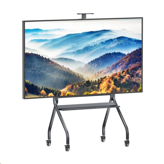 ONKRON mobilný TV stojan pre 60" - 120" do 150 kg, s držiakom, čierny VESA: 200x200 - 1000x600 