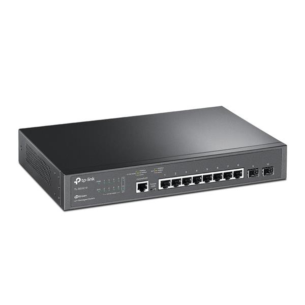Omada 8-Port Gigabit L2+ Managed Switch with 2 SFP Slots PORT: 8× Gigabit RJ45 Ports, 2× Gigabit SFP Slots, RJ45/Micro-U 