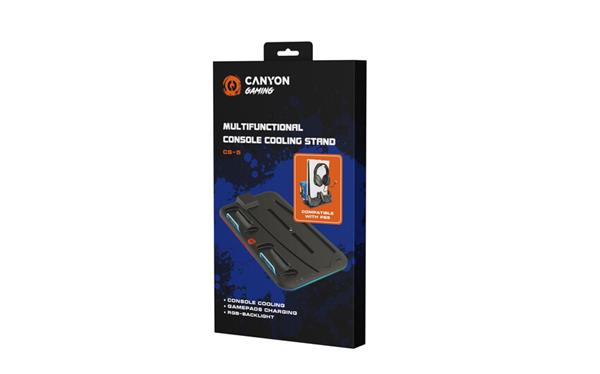 Canyon CS-5, multifiukčný stojan pre PS5, s chladením, nabíjanie 2 x gamepad, čierny 