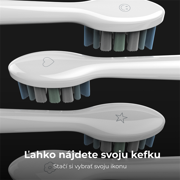 AENO sonická zubná kefka DB3, Biela, 4 hlavice kefky + cestovne puzdro, DUPONT, 40000 rpm, 3 mody 