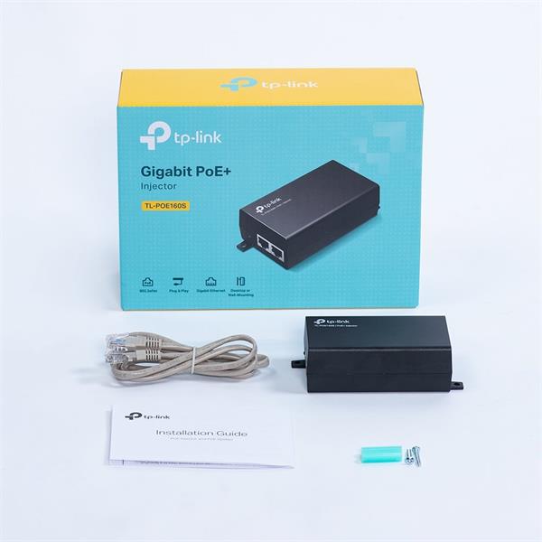 TP-LINK "PoE+ Injector AdapterPORT: 1× Gigabit PoE Port, 1× Gigabit Non-PoE PortSPEC: 802.3at/af Compliant, Data and P 