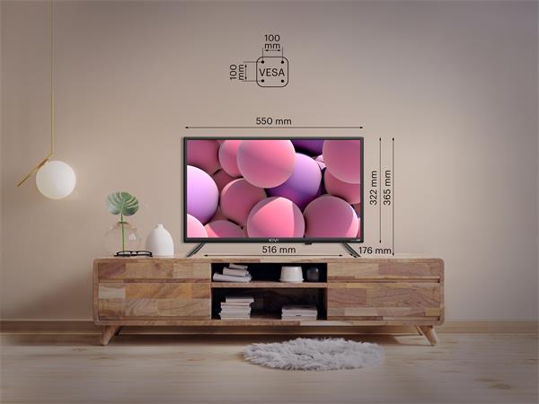 KIVI TV 24H750NB, 24" (61 cm), HD LED TV, Google Android TV, Black, 60 Hz, HDMI 1  
