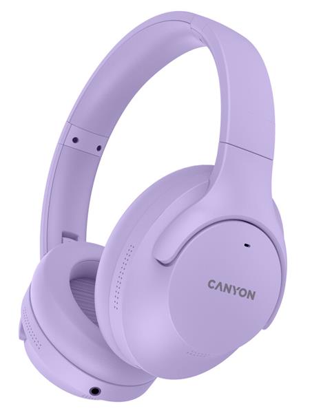 Canyon BTHS-10, OnRiff 10 Bluetooth bezdrôtové slúchadlá, ANC aktívne potláčanie hluku, USB-C nabíjanie, fialové 