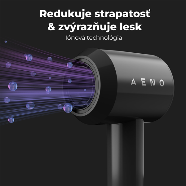 AENO vysovýkonný sušič vlasov 100km/h, NTC senzor, 1500W, ionizátor,3rýchlosti, difuzér, cest. taška 