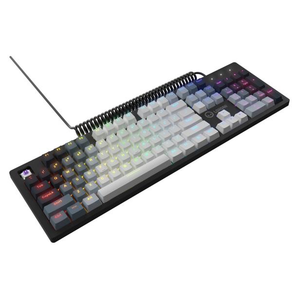 Lorgar Azar 514, mechanická herná klávesnica, RGB podsvietenie, 18 režimov,  USB-C, biela 