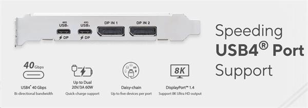ASUS USB4 PCIe Gen4 Card - rozširujúca karta dual USB4 (USB-C), DP, PCIe 4.0x4 