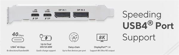ASUS USB4 PCIe Gen4 Card - rozširujúca karta dual USB4 (USB-C), DP, PCIe 4.0x4 