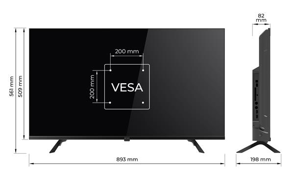 KIVI TV 40F730QB, 40" (100cm), HD LED TV, AndroidTV 11, Black, 1920x1080, 60 Hz,2x8W, 33 kWh/1000h ,HDMI ports 2 