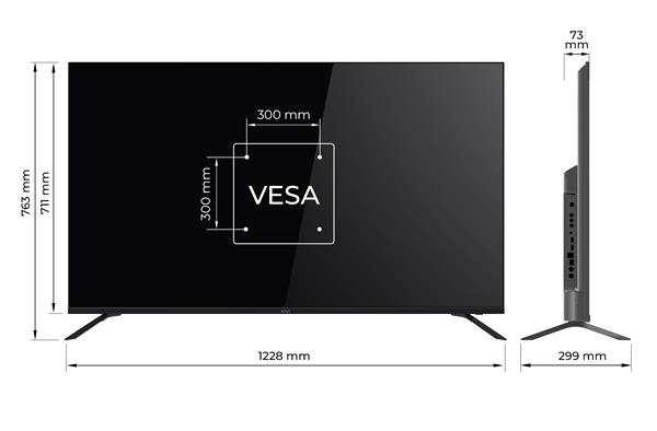 KIVI TV 55U730QB, 55" (139cm), HD LED TV, AndroidTV 11, Black, 3840x2160, 60 Hz,2x8W, 33 kWh/1000h ,HDMI ports 2 