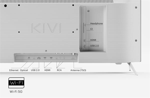KIVI TV 32H760QW, 32" (81cm), HD LED TV, AndroidTV 11, White, 1366x768, 60 Hz,2x8W, 33 kWh/1000h ,HDMI ports 2 
