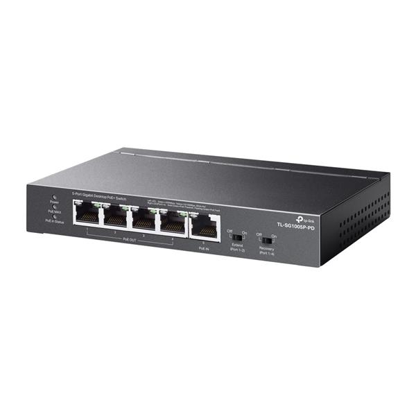 TP-LINK "5-Port Gigabit Desktop Switch with 1-Port PoE++ In and 4-Port PoE+ OutPORT: 4× Gigabit PoE+ Out Ports, 1× Giga 