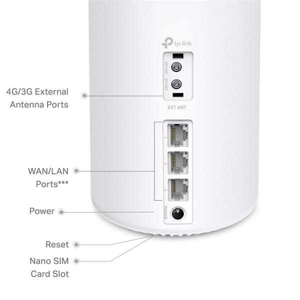 TP-LINK "4G+ AX3000 Whole Home Mesh Wi-Fi 6 Router, Build-In 300Mbps 4G+ LTE Advanced ModemSPEED: 574 Mbps at 2.4 GHz + 