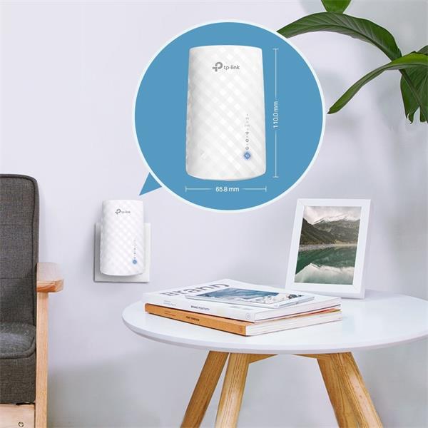 AC750 Wi-Fi Range Extender SPEED: 300Mbps at 2.4GHz + 433Mbps at 5GHz SPEC: 3 × Internal Antennas, Wall Plugged FEATURE: 