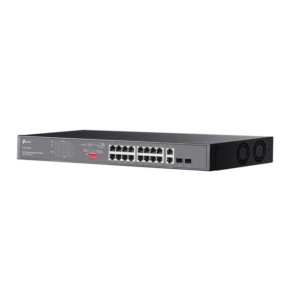 TP-LINK "18-Port Gigabit Rackmount  Switch with 16-Port PoE+PORT: 16× Gigabit PoE+ Ports, 2× Gigabit Non-PoE Ports, 2×  