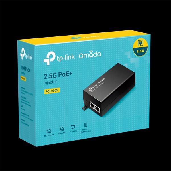 TP-LINK "Omada 2.5G PoE+ Injector AdapterPORT: 1× 2.5G PoE Port, 1× 2.5G Non-PoE PortSPEC: 802.3at/af Compliant, Data  