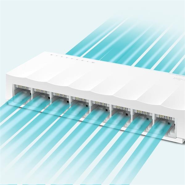 TP-LINK "LiteWave 8-Port 10/100 Mbps Desktop SwitchPORT: 8× 10/100 Mbps RJ45 PortsSPEC: Desktop Plastic CaseFEATURE:  