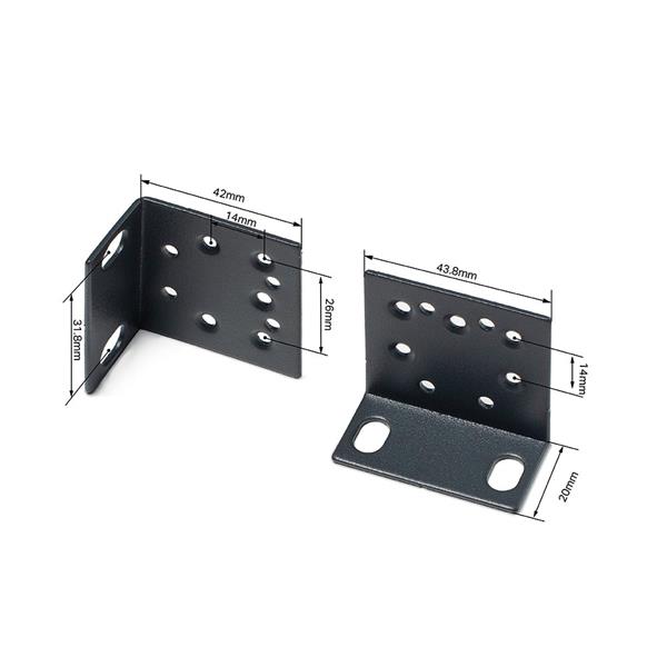 TP-LINK "Rack-mounting Bracket Kit, Screws IncludedDimensions: 0.9×1.7×1.7 in (22×43.9×42 mm)" 