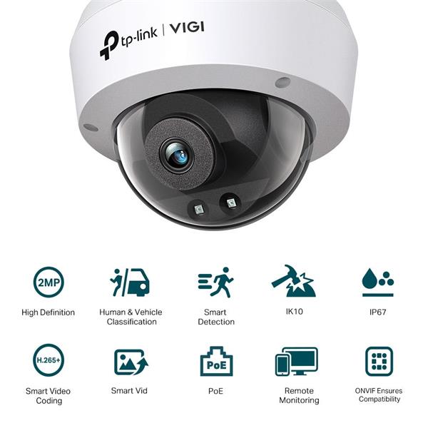 TP-Link VIGI C220I(4mm),  2MP,  Dome,  PoE,  IR 30m 