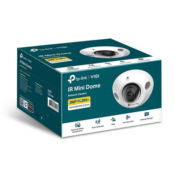 3MP Mini Dome Network Camera SPEC:H.265+/H.265/H.264+/H.264, 1/2.8" Progressive Scan CMOS, Color/0.005 Lux@F1.6, 0 Lux w 