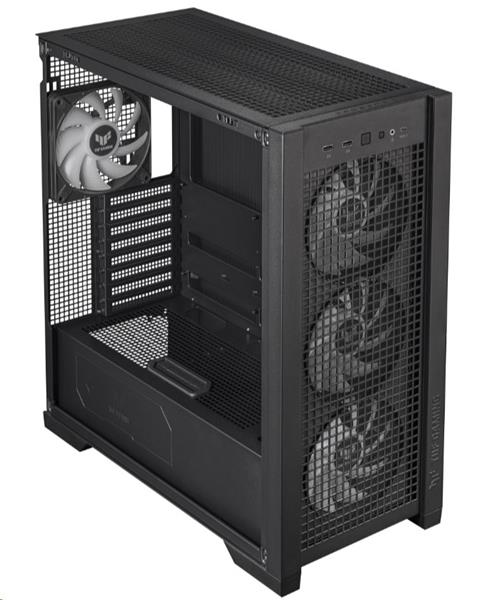 ASUS TUF GAMING GT302 TG ARGB BLACK skrinka E-ATX, 4x ARGB LED fan 