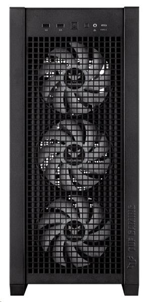 ASUS TUF GAMING GT302 TG ARGB BLACK skrinka E-ATX, 4x ARGB LED fan 