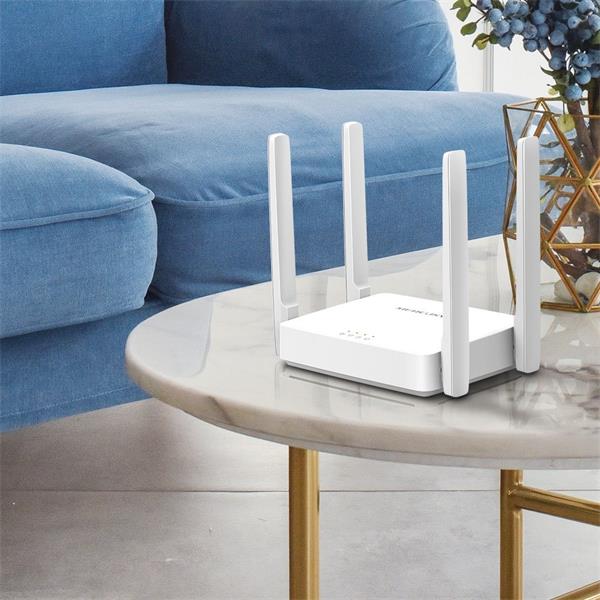 AC1200 Wireless Dual Band Router SPEED: 300 Mbps at 2.4 GHz + 867 Mbps at 5 GHz SPEC: 4× Fixed External Antennas, 2× 10/ 