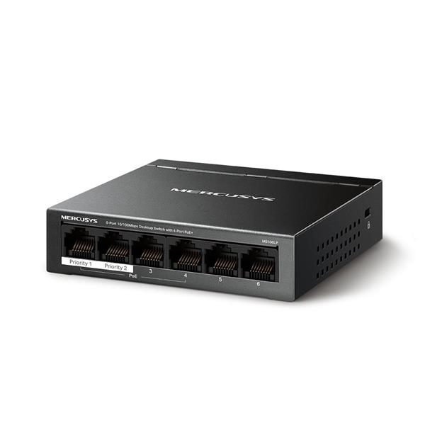 6-Port 10/100 Mbps Desktop Switch with 4-Port PoE+ PORT: 4× 10/100 Mbps PoE+ Ports, 2× 10/100 Mbps Non-PoE Ports SPEC: C 