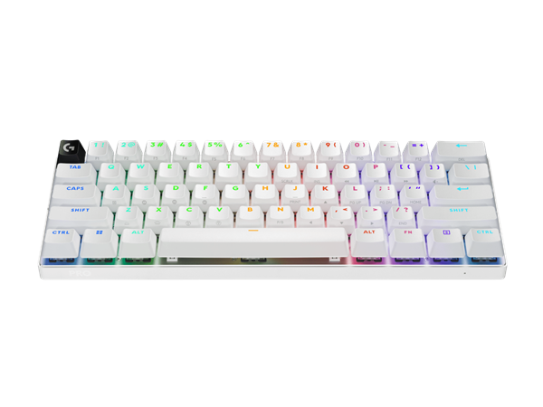 Logitech® G PRO X 60 LIGHTSPEED Wireless Gaming Keyboard (Tactile)-WHITE-US INT"L-2.4GHZ/BT 