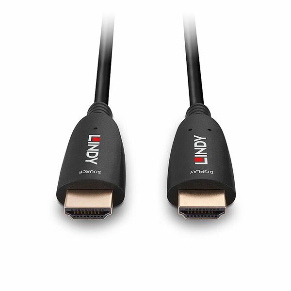 Lindy HDMI M/M 15m, Ultra High Speed+Eth, 8K@60Hz, HDMI 2.1, čierny, jednosmerný, aktívny, optický 