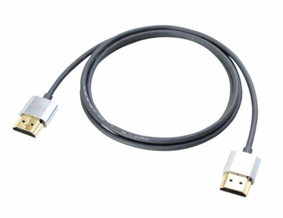 Lindy HDMI M/M 0.5m, Ultra High Speed+Eth, 4K@60Hz, HDMI 2.0, 18G, G pozl. kon., sivý, Slim, Cromo 