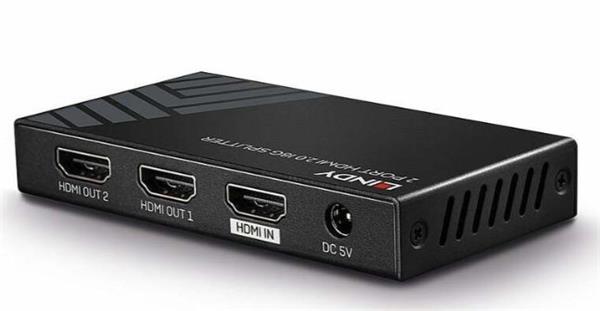 Lindy Video distribútor/splitter HDMI 1IN/2OUT UHD 4K (60Hz) 18G, čierny 