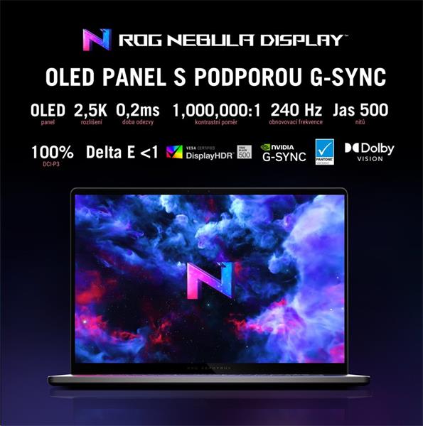 ASUS ROG ZEPHYRUS G16 GA605WI-NEBULA022W, AI 9 - HX 370, 16.0˝ 2560x1600 WQXGA, RTX 4070 8GB, 32GB, SSD 2TB, W11H 