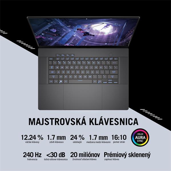 ASUS ROG ZEPHYRUS G16 GU605MI-NEBULA271W, Ultra 7-155H, 16.0˝ 2560x1600 WQXGA, RTX 4070/8GB, 32GB, SSD 1TB, W11H 