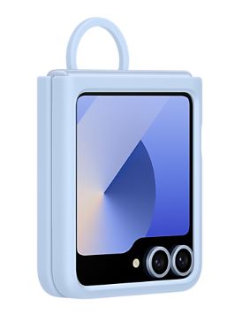 Samsung Silikónový kryt s držiakom na prst pre Z Flip6 , modrý 
