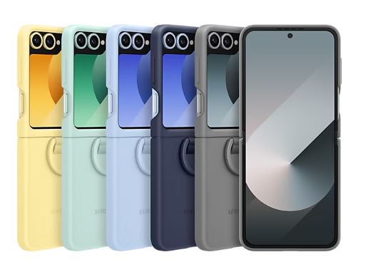Samsung Silikónový kryt s držiakom na prst pre Z Flip6 , modrý 